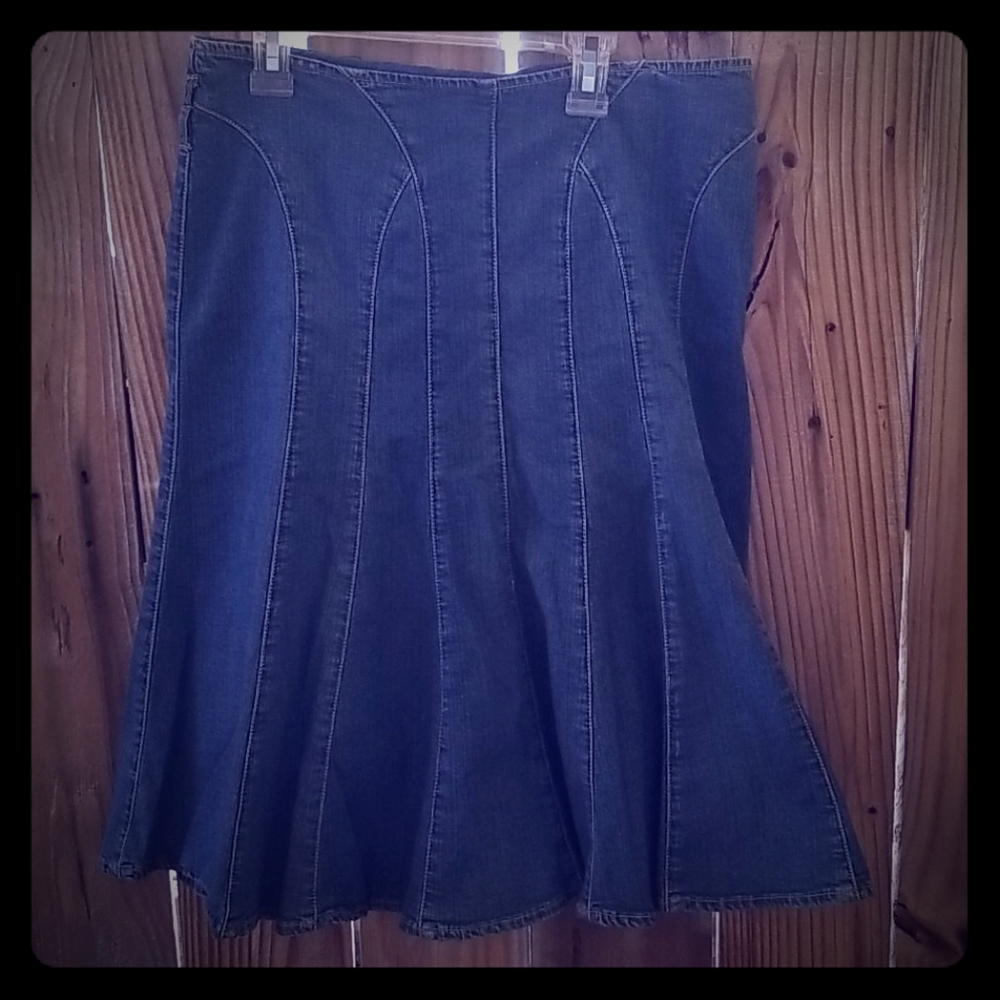 COPY - Great Vintage Paneled Denim Skirt 8P